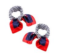 Lufdegim Lot de 2 foulards carrés nautiques à rayures 50 x 50 cm - Foulard de marin imitation soie rouge bleu et blanc - Accessoire de costume de marin pour homme et femme, Rouge/blanc/bleu., 50*50cm