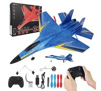 LUFEIS Avion Télécommandé, Avion F22 RC, Avions Radiocommandé, Avions de Chasse Radiocommandé, 2,4 GHz Avione Télécommandé, AvionTelecommandée Extérieur pour Adultes Enfants, Garçons,Débutants (Bleu)