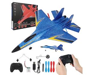 LUFEIS Avion Télécommandé, Avion F22 RC, Avions Radiocommandé, Avions de Chasse Radiocommandé, 2,4 GHz Avione Télécommandé, AvionTelecommandée Extérieur pour Adultes Enfants, Garçons,Débutants (Bleu)