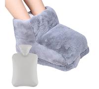 LUFEIS Chauffe Pied, Bouillotte de 1L avec Housse en Peluche Douce, Chaufferette Pieds Reutilisable Lavable et Amovible, Bouillotte Peluche, Chausson chauffant Pour Les Pieds, Convient aux Femme Homme