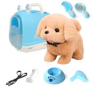 LUFEIS Chien Jouet Enfant, 9 PCS Chien Interactif, Chien Interactif Qui Marche Et Aboie, Chien Interactif Enfant, Chien De Compagnie Interactif Électronique, Cadeaux De Jouets pour Enfants De 3+ Ans