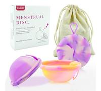 LUFEIS Disque Menstruel, 2 pièces, disque menstruel réutilisable, coupe menstruelle en silicone, pour tous les courants, sans danger pour le sport et la natation (S+L)