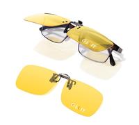 LUFF Lunettes de conduite de nuit Clip On | Vision nocturne anti-éblouissement polarisée pour hommes et femmes | pour réduire l'éblouissement des phares et illuminer la vision 60 * 47mm Jaune