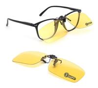 LUFF Lunettes de conduite de nuit Clip On | Vision nocturne anti-éblouissement polarisée pour hommes et femmes | pour réduire l'éblouissement des phares et illuminer la vision 58 * 37mm Jaune