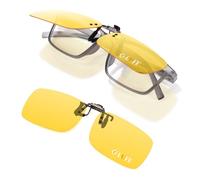 LUFF Lunettes de conduite de nuit Clip On | Vision nocturne anti-éblouissement polarisée pour hommes et femmes | pour réduire l'éblouissement des phares et illuminer la vision 60 * 41mm Jaune
