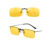 LUFF Lunettes de conduite de nuit Clip On | Vision nocturne anti-éblouissement polarisée pour hommes et femmes | pour réduire l'éblouissement des phares et illuminer la vision 60 * 41mm Jaune