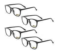 LUFF Lunettes de lecture pour hommes femmes - Anti lumière Bleue Lunette Loupe Mode Lunettes de vue Légères ordinateur Élégant durable Optique presbyte Réduction de la Fatigue Oculaire,4PACK