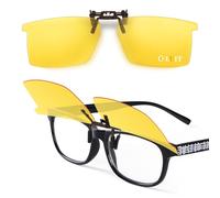 LUFF Polarisées Lunettes de Vision Nocturne Clip pour Hommes Femmes, Clips de Lunettes Conduite de Nuit pour Antireflet,Idéal pour la Conduite de Nuit