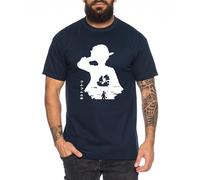 Luffy in Luffy - T-Shirt Homme Chapeau de Paille Luffy Zoro One Monkey D. Pirate Ace Piece Goku Anime Ruffy, Taille:S, Couleur:Bleu foncé