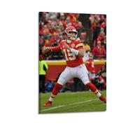 LUFPOTH Poster de joueur de rugby Patrick Mahomes - Esthétique - Pour salon, chambre à coucher - 30 x 45 cm - Style cadre
