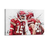LUFPOTH Poster de Patrick Mahomes, Travis Kelce - Couverture esthétique - Peinture pour salon, chambre à coucher - 30 x 45 cm - Style cadre