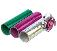 Luftschlangen metallic Lot de 3 Rouleaux de serpentins holographiques Vert, Rose, Or ou Bleu, Rouge, Argent - Couleurs Assorties