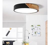 LuFun Plafonnier LED Dimmable, Plafonnier Encastré en Bois Moderne, Plafonniers pour Cuisine Salon Salle à manger Couloir Bureau, Ø30cm*5cm