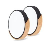 LuFun Plafonnier LED Noir, Plafonnier Bois 24W, Pack de 2 Plafonniers，Luminaire Plafonnier pour la maison et le bureau，Lampe ronde Ø30cm, 5cm de hauteur, Lumière plafond en Blanche 6500K