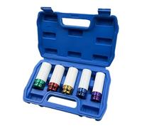 Lug Nut Sockets Lot de 5 manchons de protection pour roue de voiture, camionnette, vanadium chromé avec manchons non marqués pour camionnette, SUV, berline