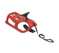 Luge à neige d'extérieur montée au sol avec corde de traction et volant, capacité de charge de 99,8 kg, siège en forme de selle pour enfants, arrière-cour résidentielle, collines enneigées (rouge)