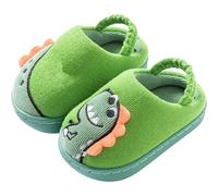 Luge en bois enfants hiver garçons et filles maison intérieur mignon en laine rembourrée pantoufles bébé bébé chaussures en coton enfants chaussons enfants 26 garçons, vert, 22 EU