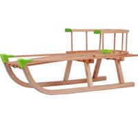 GaGadumi Traîneau Luge en Bois 90 cm avec Dossier et Corde de Traction, Luge à Neige, Davos pour Enfants et Adultes, Luge en Bois