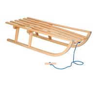 Luge en bois - SPRINGOS® - Modèle avec dossier - Corde à tirer - 89x34x22 cm - Glissières en métal