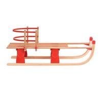 Luge pliante avec dossier en bois et plastique, 119 cm, avec patins en métal continu et corde de traction, pliable pour enfants et adultes, idéale pour l'hiver, la neige, la montagne et le plaisir en