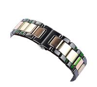 LUGEMA 18 20 22mm Bande de céramique universelle de luxe Noir avec dames d'or rose Montre Bracelet Bracelet Bracelet Bracelet Bracelet Bande Vernis Jamais disparaître(Black rose,18mm)