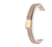 LUGEMA 8-18mm Milanese Strap Accessories Gold Universal Compatible With Any Brand Stainless Steel Metal Watch Band Bracelet(A-Rose,16mm)
