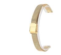 LUGEMA 8-18mm Milanese Strap Accessories Gold Universal Compatible With Any Brand Stainless Steel Metal Watch Band Bracelet(A-Gold,12mm)