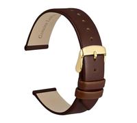 LUGEMA Bracelet De Montre Élégant En Cuir Véritable 8mm 10mm 12mm 14mm 16mm 18mm 20mm 22mm, Bracelets De Remplacement For Femmes(Caramel Brown-Gold,14mm)