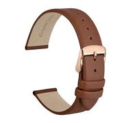 LUGEMA Bracelet De Montre Élégant En Cuir Véritable 8mm 10mm 12mm 14mm 16mm 18mm 20mm 22mm, Bracelets De Remplacement For Femmes(Gold Brown-Rose,8mm)