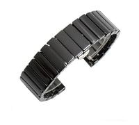 LUGEMA Bracelet De Montre En Acier Céramique For Homme Et Femme, Noir Et Blanc, Chaîne De Montre En Acier Inoxydable Compatible Avec Tissot, Compatible Avec Armani 12 13 14 15 16 17 18 20 22 Mm(Horizo