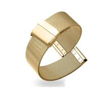 LUGEMA Bracelet De Montre En Acier Inoxydable À Extrémité Droite, Boucle En Maille Milanaise, 8 Mm, 10 Mm, 12 Mm, 14 Mm, 15 Mm, 16 Mm, 20 Mm, 24 Mm(Gold,15mm)