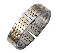 LUGEMA Bracelet De Montre En Acier Inoxydable Massif À Extrémité Incurvée De 12 Mm, 14 Mm, 16 Mm, 18 Mm, 19 Mm, 20 Mm, 21 Mm, 22 Mm, 23 Mm, 24 Mm(Silver gold,22mm)