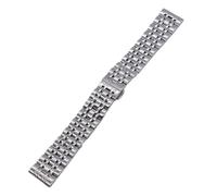 LUGEMA Bracelet de montre en acier inoxydable massif à sept billes, tailles 10 24 mm - Accessoires Bracelets(Silver,14mm)