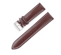 LUGEMA Bracelet De Montre En Cuir À Dégagement Rapide 18 Mm, 19 Mm, 20 Mm, 21 Mm, 22 Mm(Dark brown white,19mm)