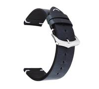 LUGEMA Bracelet De Montre En Cuir Ciré À L'huile 18 Mm, 19 Mm, 20 Mm, 21 Mm, 22 Mm, 24 Mm, Bleu Vert, Accessoires De Montre Authentiques(Blue,22mm)