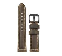 LUGEMA Bracelet De Montre En Cuir Ciré À L'huile Vintage À Dégagement Rapide De 18 Mm, 20 Mm, 22 Mm, 24 Mm, 26 Mm, Accessoires De Bracelet Étanche, Boucle Ardillon Avec Outil(Light Green,24mm)