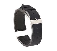LUGEMA Bracelet De Montre En Cuir Crazy Horse 18/19/20/21/22 Mm Bracelet En Cuir De Vache For Montre Homme Femme Bracelet Vintage(Black,22mm)