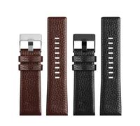LUGEMA Bracelet De Montre En Cuir De Vachette Compatible Avec Diesel DZ7256 DZ4344 DZ1657 DZ12 Bracelet De Montre Grain Litchi 22 24 26 27 28 30 32 34 Mm(Black Gold buckle,26mm)
