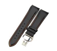 LUGEMA Bracelet De Montre En Cuir De Vachette For Homme, Compatible Avec Tissot 1853 Couturier Interface, Fermoir Papillon, T035407, T035410, T035617, 627(Black orange-steel,24mm)