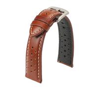 LUGEMA Bracelet De Montre En Cuir De Vachette Véritable, Respirant, Style Rétro, 18 Mm, 19 Mm, 20 Mm, 22 Mm(Brown,19mm)