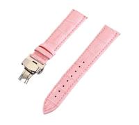 LUGEMA Bracelet De Montre En Cuir De Veau 12 Mm, 13 Mm, 14 Mm, 15 Mm, 16 Mm, 17 Mm, 18 Mm, 19 Mm, 20 Mm, 21 Mm, 22 Mm, 24 Mm, Boucle Papillon, Accessoires De Ceinture(Pink,14mm)