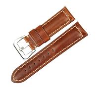 LUGEMA Bracelet de montre en cuir marron vintage huilé et ciré 20 mm, 22 mm, 24 mm, 26 mm, accessoires de montre compatibles avec Panerai(Light Brown S,22mm)