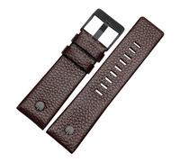 LUGEMA Bracelet de montre en cuir véritable 22 24 26 27 28 30 mm Litchi Grain compatible avec Diesel DZ4316 DZ7395 DZ7305 Bracelet de montre, 32mm, Agate
