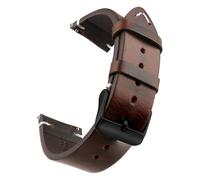 LUGEMA Bracelet De Montre En Cuir Véritable Ciré, À Dégagement Rapide, 18 Mm/19 Mm/20 Mm/21 Mm/22 Mm/24 Mm(Dark Brown Black,20mm)