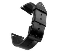 LUGEMA Bracelet De Montre En Cuir Véritable Ciré, À Dégagement Rapide, 18 Mm/19 Mm/20 Mm/21 Mm/22 Mm/24 Mm(Black Black,19mm)