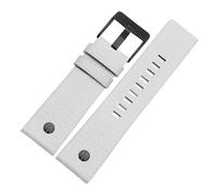 LUGEMA Bracelet De Montre En Cuir Véritable, Disponible 22, 24, 26, 27, 28, 30 Et 32 mm, Compatible Avec Les Modèles Diesel DZ7370, DZ7313, DZ7413 DZ7257(White black buckle,24mm)