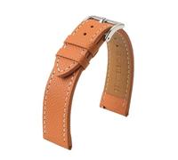 LUGEMA Bracelet De Montre En Cuir Véritable Fait Main, 18 Mm, 19 Mm, 20 Mm, 22 Mm, Style Vintage, Première Couche De Cuir De Vache, For Homme(Orange wh line 1,18mm)