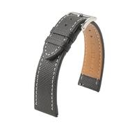 LUGEMA Bracelet De Montre En Cuir Véritable Fait Main, 18 Mm, 19 Mm, 20 Mm, 22 Mm, Style Vintage, Première Couche De Cuir De Vache, For Homme(Black wh line,20mm)