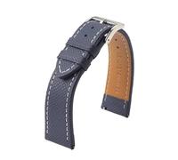 LUGEMA Bracelet De Montre En Cuir Véritable Fait Main, 18 Mm, 19 Mm, 20 Mm, 22 Mm, Style Vintage, Première Couche De Cuir De Vache, For Homme(Dark bu wh line 1,18mm)