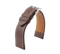LUGEMA Bracelet De Montre En Cuir Véritable Fait Main, 18 Mm, 19 Mm, 20 Mm, 22 Mm, Style Vintage, Première Couche De Cuir De Vache, For Homme(Dark bn wh line 1,20mm)